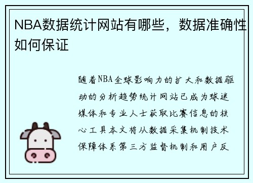 NBA数据统计网站有哪些，数据准确性如何保证